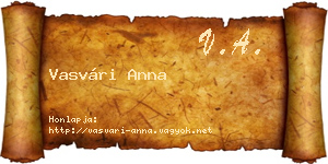 Vasvári Anna névjegykártya