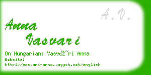 anna vasvari business card